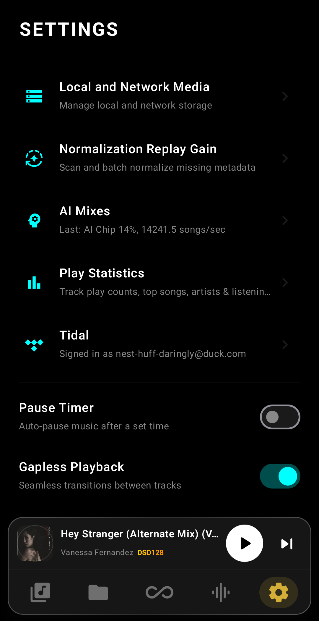 Settings Menu
